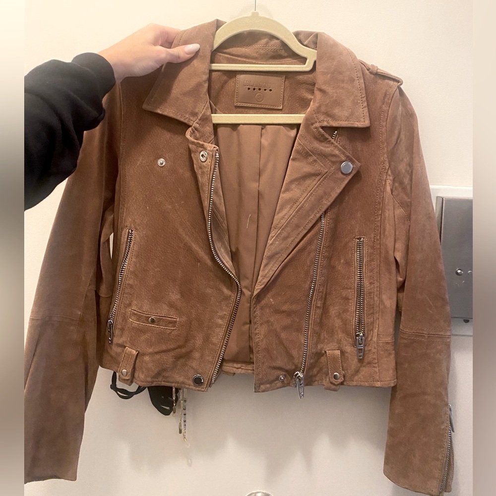 BLANKNYC distressed suede jacket
